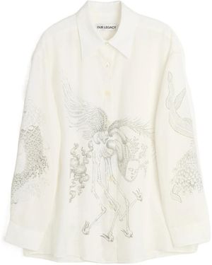 Our Legacy Allegory Print Long Sleeve Shirt - White