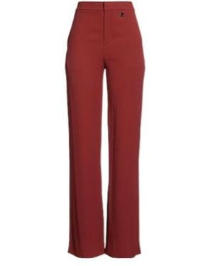 Chloé Solid Color Loose-Fit Pants - Red