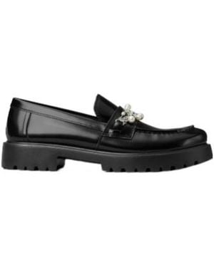 Tory Burch Embellished Lug Loafers - Black