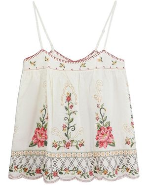 FARM Rio Floral Sleeveless Top - Natural