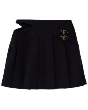 Versace Jeans Couture Pleated Buckle-Fastening Skirt - Black