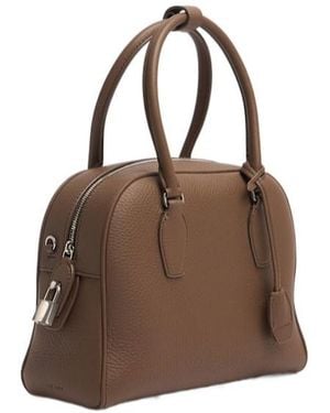 The Row Lux Grain Leather Bag - Brown