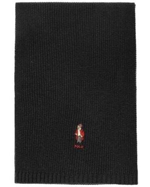 Polo Ralph Lauren Ribbed Knit Scarf - Black