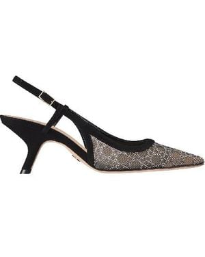 Dior Christian Pointed Toe Slingback Court Shoes - Black