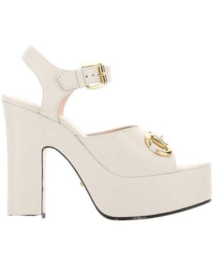 Gucci Horsebit Detail Platform Sandals - White