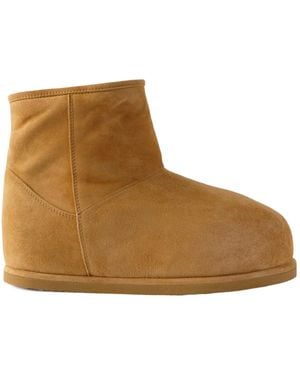 AMINA MUADDI Heidi Shearling-Lined Suede Boots - Brown