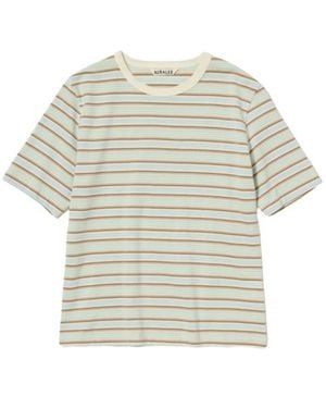 AURALEE Striped T-Shirt - White