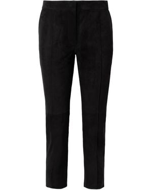 Alex Perry Cropped Slim-Leg Suede Trousers - Black
