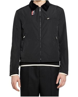 Thom Browne Rwb Stripe Zip-Up Padded Jacket - Black