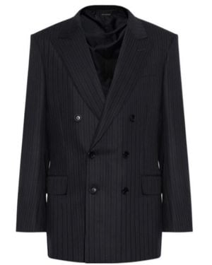 Tom Ford Lapel Long-Sleeved Suit Jacket - Blue