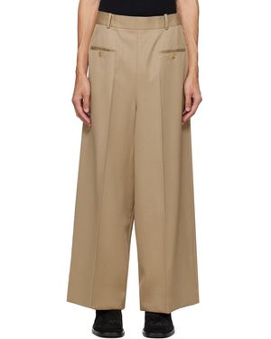 Hed Mayner Wide-Leg Wool Pants - Natural