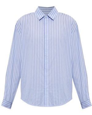 Jacquemus Dog-Print Striped Shirt - Blue