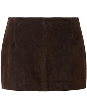 Nour Hammour Avery Suede Mini Skirt - Brown