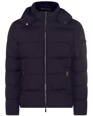 Moorer Hooded Quilted Down Jacket - Blue