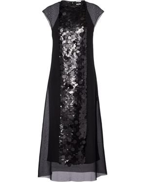 JOSEPH Shimmering Chiffon Midi Dress - Black