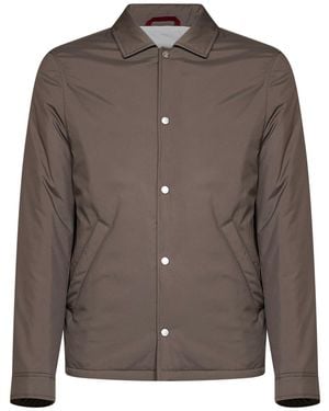 Brunello Cucinelli Long-Sleeved Padded Jacket - Brown