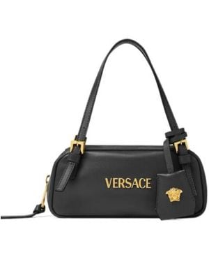 Versace Mini Tag Shoulder Bag - Black