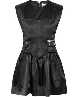 Ganni Corset-Style Mini Dress - Black