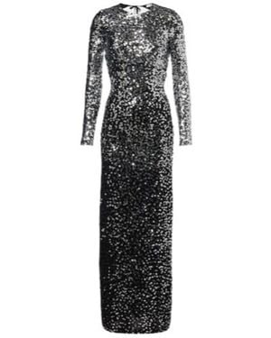 Rabanne Sequined Open-Back Jersey Gown - Black