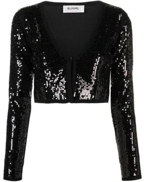 Blugirl Blumarine Sequin-Embellished Cropped Cardigan - Black
