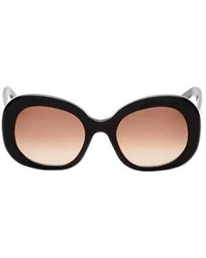 Ganni Solid Color Rectangular Sunglasses - Black