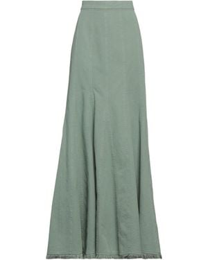 Max Mara Solid-Colored Denim A-Line Skirt - Green