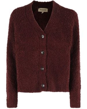 Woolrich Textured V-Neck Cardigan - Brown
