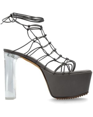 Rick Owens Hollywood Runway Web Platform Sandals - Metallic