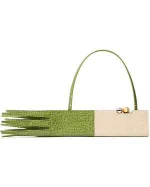 Jacquemus The Poireau Embossed Clutch Bag - Green