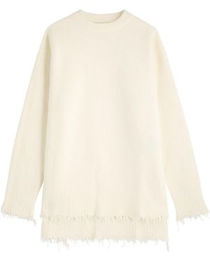 Jil Sander Loose Round-Neck Knitted Sweater - White