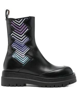 Missoni 50Mm Zigzag Chelsea Boots - Black