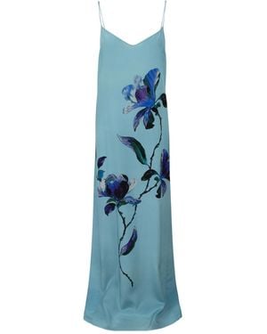 Ermanno Scervino Floral-Print Maxi Dress - Blue