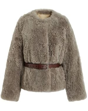 P.A.R.O.S.H. Long-Sleeved Belted Jacket - Brown