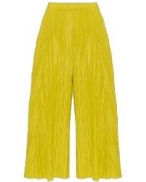 Pleats Please Issey Miyake Pleats Please Issey Miyake Wide-Leg Pleated Trousers - Yellow