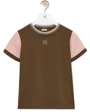 Loewe Stretch-Cotton Anagram T-Shirt - Brown