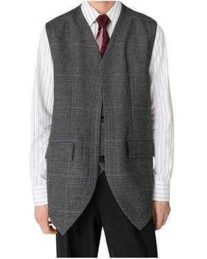 Bottega Veneta Prince Of Wales Wool Waistcoat - Grey
