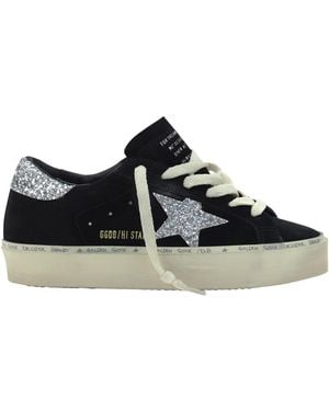 Golden Goose Hi Star Glittered Trainers - Black