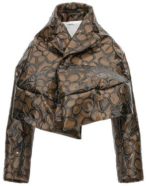 Comme des Garçons Floral Pvc Cropped Jacket - Brown