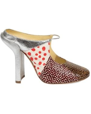 Dries Van Noten Printed Patchwork Heeled Mules - Pink
