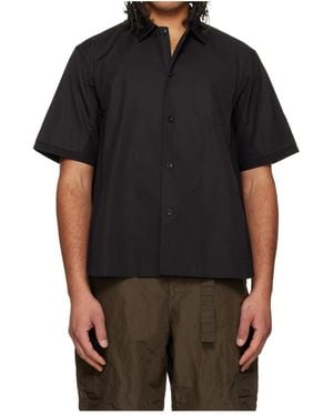 Sacai Collared Short-Sleeved Shirt - Black