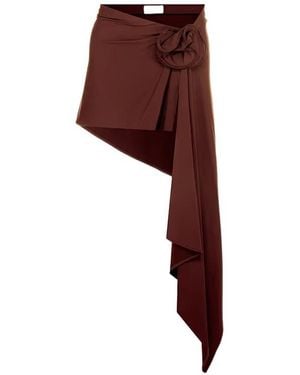 Magda Butrym Floral-Detailed Draped Mini Skirt - Purple