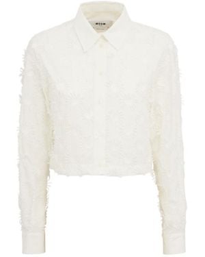 MSGM Embellished Shirt - White