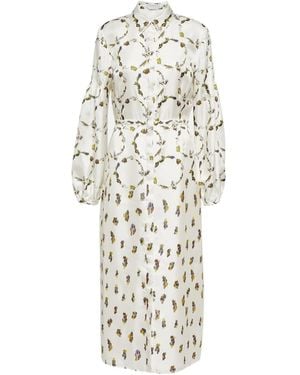 Gabriela Hearst Mauri Printed Silk Twill Maxi Dress - White