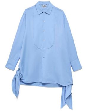 JW Anderson Jw Anderson Tie-Hem Bib Shirt - Blue