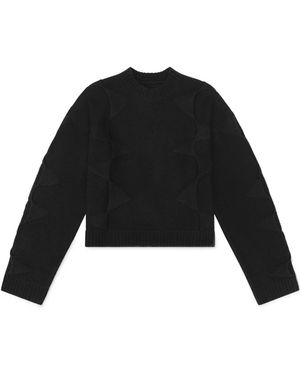 HELIOT EMIL Spiral-Knit Cropped Jumper - Black