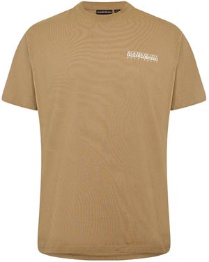 Napapijri Logo Crew Neck T-Shirt - Natural