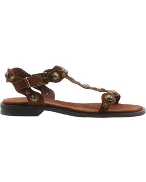 Ash Studded Flat Sandals - Brown