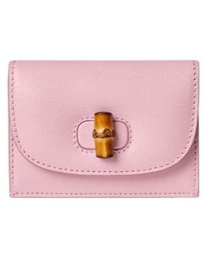 Gucci Card Case With Bamboo - Pink