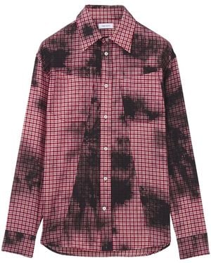 McQueen Flannel Check Tie-Dye Shirt - Purple