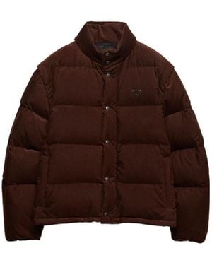 Prada Medium-Weight Corduroy Down Jacket - Brown